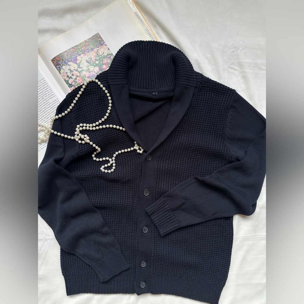 Navy Blue Women's Sweater - Picture 2 of 11